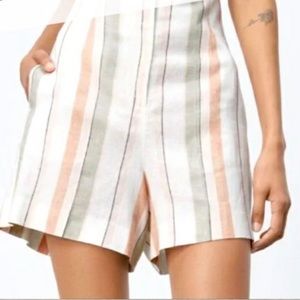 ZARA Stripped High Waisted Shorts